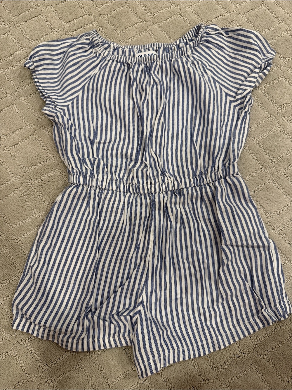 Old Navy Blue & White Striped Girls' One-Piece Romper